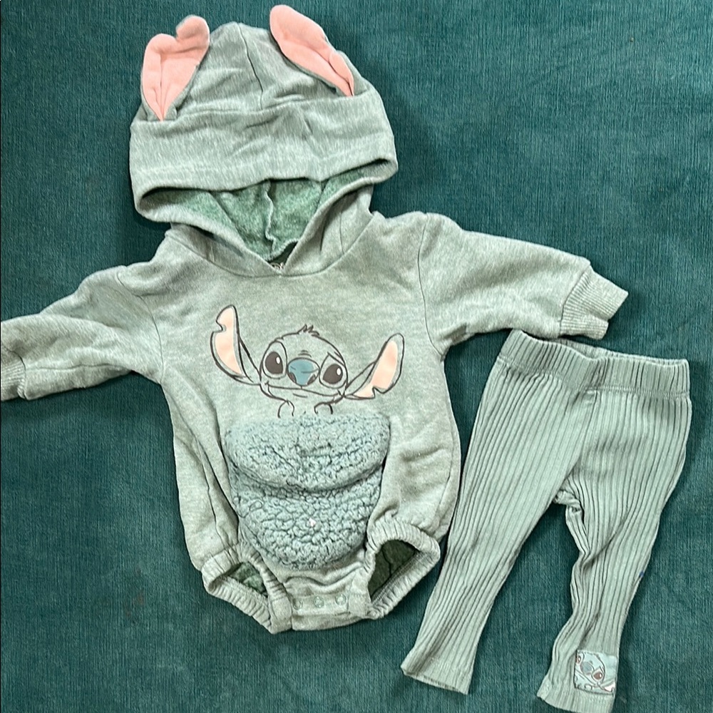 Gray Hooded Kids One Piece with Pink Accents